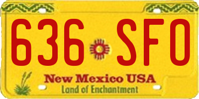 NM license plate 636SFO