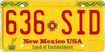 NM license plate 636SID