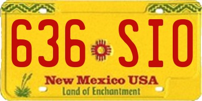 NM license plate 636SIO
