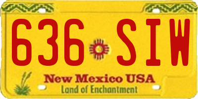 NM license plate 636SIW