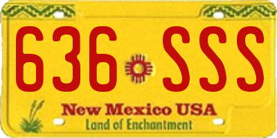 NM license plate 636SSS