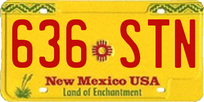 NM license plate 636STN