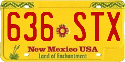 NM license plate 636STX