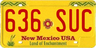 NM license plate 636SUC