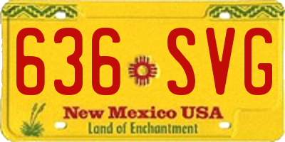 NM license plate 636SVG