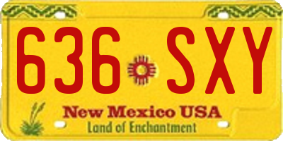 NM license plate 636SXY