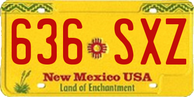NM license plate 636SXZ