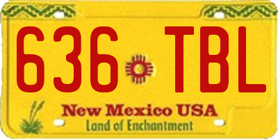 NM license plate 636TBL