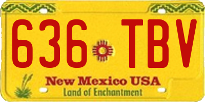NM license plate 636TBV