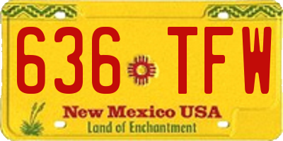 NM license plate 636TFW