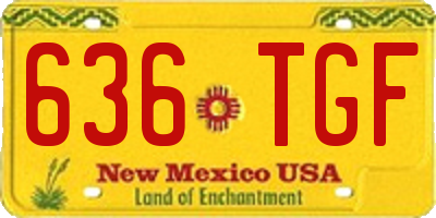 NM license plate 636TGF