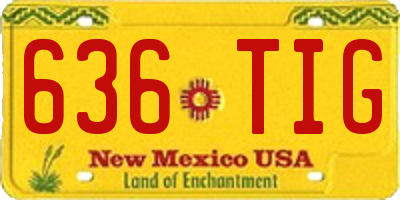 NM license plate 636TIG