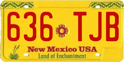NM license plate 636TJB