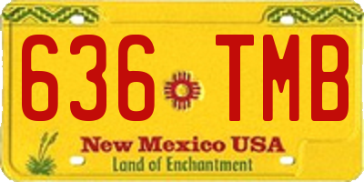NM license plate 636TMB