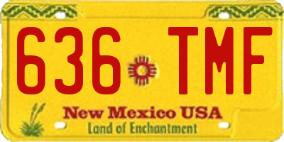 NM license plate 636TMF