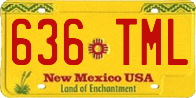 NM license plate 636TML
