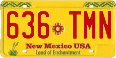 NM license plate 636TMN