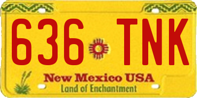 NM license plate 636TNK