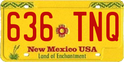 NM license plate 636TNQ
