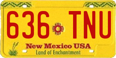 NM license plate 636TNU