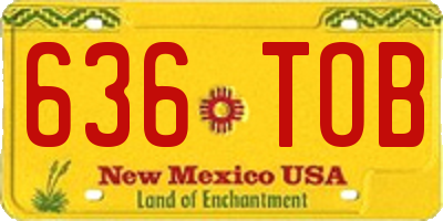 NM license plate 636TOB