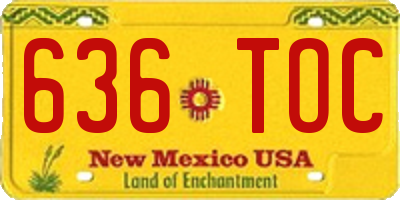 NM license plate 636TOC