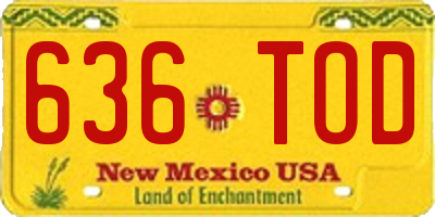 NM license plate 636TOD