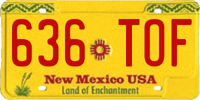 NM license plate 636TOF