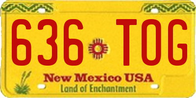 NM license plate 636TOG