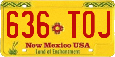NM license plate 636TOJ