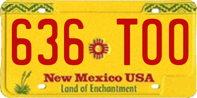 NM license plate 636TOO