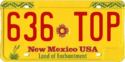 NM license plate 636TOP