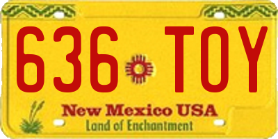 NM license plate 636TOY