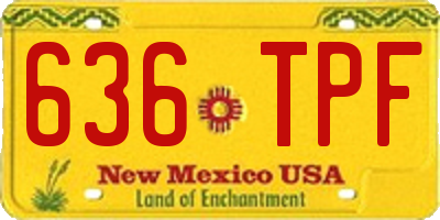 NM license plate 636TPF