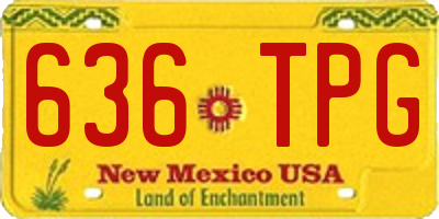 NM license plate 636TPG