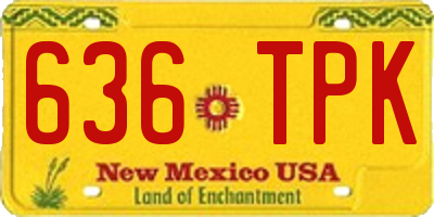 NM license plate 636TPK