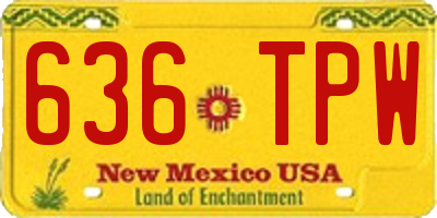 NM license plate 636TPW