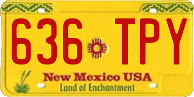 NM license plate 636TPY