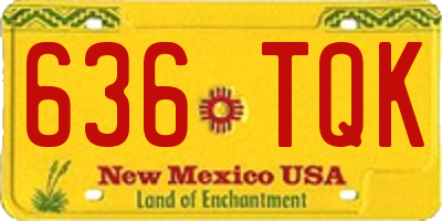 NM license plate 636TQK