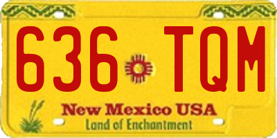 NM license plate 636TQM