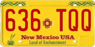 NM license plate 636TQQ