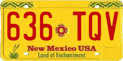 NM license plate 636TQV
