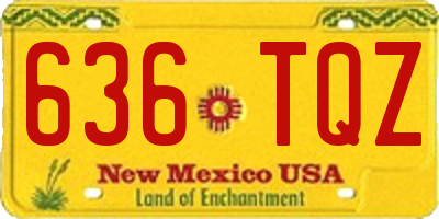 NM license plate 636TQZ