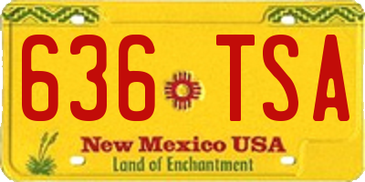 NM license plate 636TSA