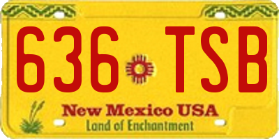 NM license plate 636TSB