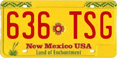 NM license plate 636TSG