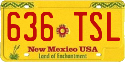 NM license plate 636TSL