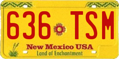 NM license plate 636TSM