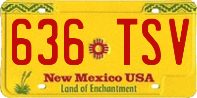 NM license plate 636TSV