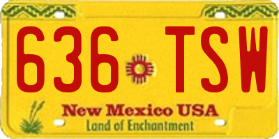 NM license plate 636TSW